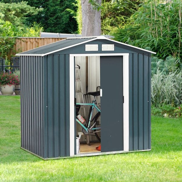Galvanized Metal Garden Shed with Foundation-7 x 4FT - Image 3