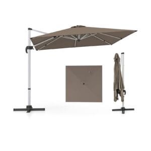 10 FT Outdoor Patio Umbrella Square Cantilever Umbrella with 360Â° Rotation-Brown